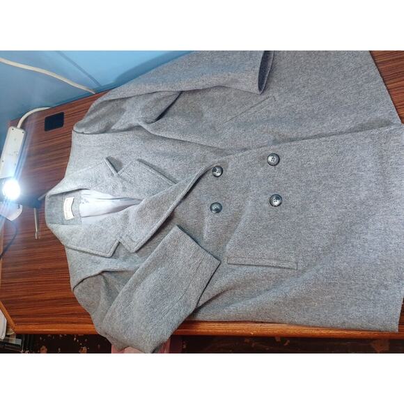 Vintage Winter Time By Herman Kay Wool Grey Coat Size - Picture 8 of 10